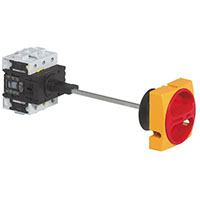 50 A Current, 3 Poles, Short Shaft Door Interlock Disconnect Switch with Yellow, Red Padlockable Handle (0165209SS)