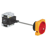 80 A Current, 3 Poles, Short Shaft Door Interlock Disconnect Switch with Yellow, Red Padlockable Handle (0165409SS)