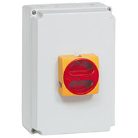 100 A Current, 3 Poles, Enclosed Disconnect Switch with Yellow, Red Padlockable Handle (0172561)