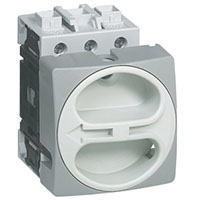 63 A Current, 3 Poles, Panel Mount Disconnect Switch with Grey Padlockable Handle (0174301)