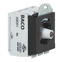 1 Normally Open (NO), 1 Normally Closed (NC), 24 V Red Light Emitting Diode (LED), Screw Terminal Illuminated Contact Block Assembly with 3 Position Clip