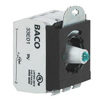 1 Normally Open (NO), 1 Normally Closed (NC), 24 V White Light Emitting Diode (LED), Screw Terminal Illuminated Contact Block Assembly with 3 Position Clip