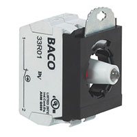 1 Normally Closed (NC), 130 V Green Light Emitting Diode (LED), Plug-In Terminal Illuminated Contact Block Assembly with 3 Position Clip