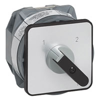 PR63 63 A Change-Over Panel Mount Grey/Black Cam Switch with 2 Poles and 4 Contacts (IC52DQ7)