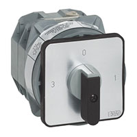 PR63 63 A Three-Way Panel Mount Grey/Black Cam Switch with Off, 3 Poles, and 9 Contacts (ID03AQ7)