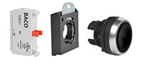 22 mm Black Flush Momentary Chrome Bezel Pushbutton with 1 Normally Closed (NC) and 3 Position Clip