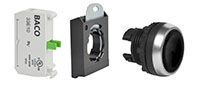 22 mm Black Flush Momentary Chrome Bezel Pushbutton with 1 Normally Open (NO) and 3 Position Clip