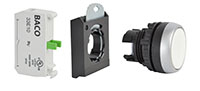 22 mm White Flush Momentary Chrome Bezel Pushbutton with 1 Normally Open (NO) and 3 Position Clip