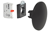 22 mm Black 70 mm Mushroom Momentary Chrome Bezel Pushbutton with 1 Normally Closed (NC) and 3 Position Clip