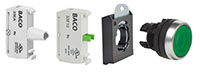 22 mm Green Flush Momentary Illuminated Chrome Bezel Pushbutton with 1 Normally Open (NO), 230 V Light Emitting Diode (LED), and 3 Position Clip