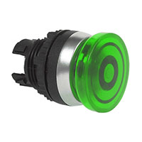 22 mm Green 32 mm Mushroom Momentary Illuminated Chrome Bezel Pushbutton