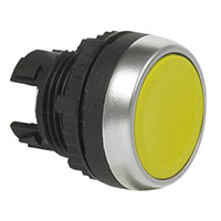 22 mm Yellow Flush Maintained Chrome Bezel Pushbutton