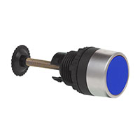 22 mm Blue Flush Chrome Bezel Momentary Mechanical Actuator