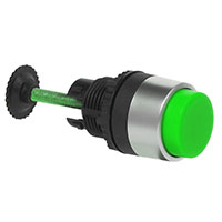 22 mm Green Projected Chrome Bezel Momentary Mechanical Actuator