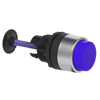 22 mm Blue Projected Chrome Bezel Momentary Mechanical Actuator