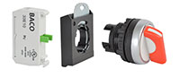 22 mm Red 2 Position Maintained Chrome Bezel Selector Switch with 1 Normally Open (NO) and 3 Position Clip