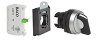 22 mm Black 2 Position Momentary Chrome Bezel Selector Switch with 1 Normally Open (NO) and 3 Position Clip