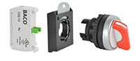 22 mm Red 2 Position Momentary Chrome Bezel Selector Switch with 1 Normally Open (NO) and 3 Position Clip