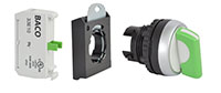 22 mm Green 2 Position Maintained Chrome Bezel Selector Switch with 1 Normally Open (NO) and 3 Position Clip