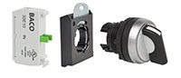 22 mm Black 2 Position Maintained Chrome Bezel Selector Switch with 1 Normally Open (NO) and 3 Position Clip