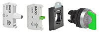 22 mm Green 2 Position Momentary Illuminated Chrome Bezel Selector Switch with 1 Normally Open (NO), 24 V Light Emitting Diode (LED), and 3 Position Clip