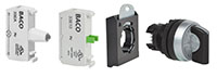 22 mm Black 2 Position Momentary Illuminated Chrome Bezel Selector Switch with 1 Normally Open (NO), 230 V Light Emitting Diode (LED), and 3 Position Clip