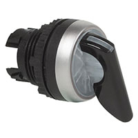 22 mm Black 2 Position Maintained Illuminated Lever Chrome Bezel Selector Switch