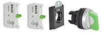 22 mm Green 3 Position Momentary/Maintained Chrome Bezel Selector Switch with 2 Normally Open (NO) and 3 Position Clip