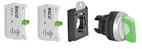 22 mm Green 3 Position Momentary/Maintained Chrome Bezel Selector Switch with 2 Normally Open (NO) and 3 Position Clip