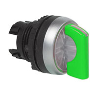22 mm Green 3 Position Maintained Illuminated Chrome Bezel Selector Switch