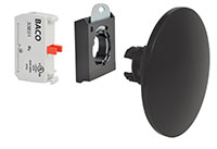 22 mm Black 70 mm Mushroom Momentary Black Bezel Pushbutton with 1 Normally Closed (NC) and 3 Position Clip