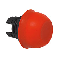 22 mm Red Flush Momentary Black Bezel Pushbutton with Red Domed Shroud