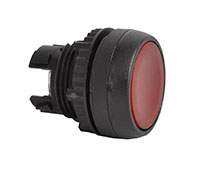 22 mm Red Flush Momentary Illuminated Black Bezel Pushbutton