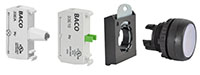 22 mm White Flush Momentary Illuminated Black Bezel Pushbutton with 1 Normally Open (NO), 230 V Light Emitting Diode (LED), and 3 Position Clip