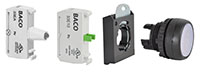 22 mm White Flush Momentary Illuminated Black Bezel Pushbutton with 1 Normally Open (NO), 24 V Light Emitting Diode (LED), and 3 Position Clip
