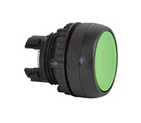 22 mm Green Flush Maintained Black Bezel Pushbutton