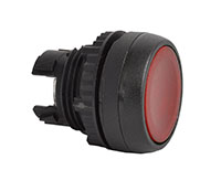 22 mm Red Flush Maintained Illuminated Black Bezel Pushbutton