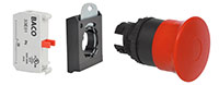 22 mm Red 40 mm Mushroom Black Bezel Push-Pull Button with 1 Normally Closed (NC) and 3 Position Clip