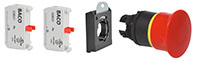 22 mm Red 40 mm Mushroom Push-Pull Black Bezel Emergency-Stop Switch with 2 Normally Closed (NC) and 3 Position Clip