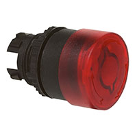 22 mm Red 32 mm Mushroom Push-Turn Illuminated Black Bezel Button