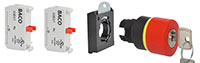 22 mm Red 32 mm Mushroom Push-Key-Reset Black Bezel Emergency-Stop Switch with 2 Normally Closed (NC) and 3 Position Clip