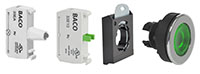22 and 30 mm Green Super Flush Momentary Illuminated Chrome Brass Bezel Pushbutton with 1 Normally Open (NO), 130 V Light Emitting Diode (LED), and 3 Position Clip