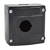 22 mm 1 Hole Black Cover Black Base Empty Enclosure