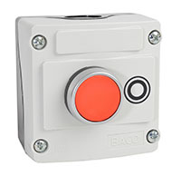 22 mm Red Flush Momentary Control Station with 1 Normally Closed (NC) and Stop Symbol