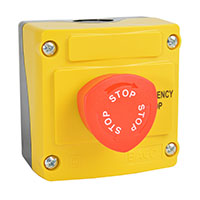22 mm Red 40 mm Push-Turn Mushroom Maintained Control Station with 2 Normally Closed (NC) and Emergency Stop and Stop Stop Stop