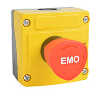 22 mm Red 40 mm Push-Turn Mushroom Maintained Control Station with 1 Normally Closed (NC) and Emergency Stop