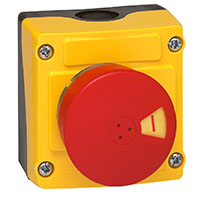 22 mm Red 54 mm Push-Pull Mushroom Maintained Control Station with 2 Normally Closed (NC) and I Stop