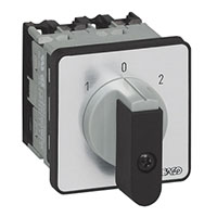 PR12 12 A Change-Over Panel Mount Grey/Black Cam Switch with Off, 1 Pole, and 2 Contacts (NC01GQ1)