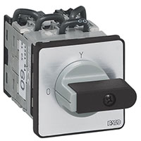 PR12 12 A 1-Speed, One-Way Panel Mount Grey/Black Cam Switch with 8 Contacts (NZ51BQ1)