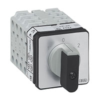 PR17 16 A Change-Over Panel Mount Grey/Black Cam Switch with Off, 3 Poles, and 6 Contacts (SC03GQ1)